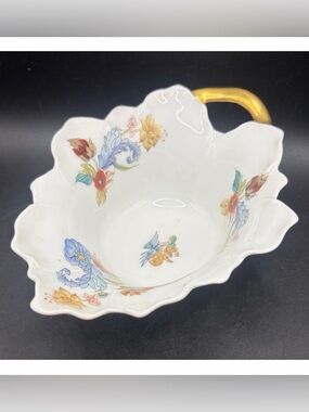Haviland Limoges France Cathay Hand Painted Porcelain Floral Bird Candy Dish